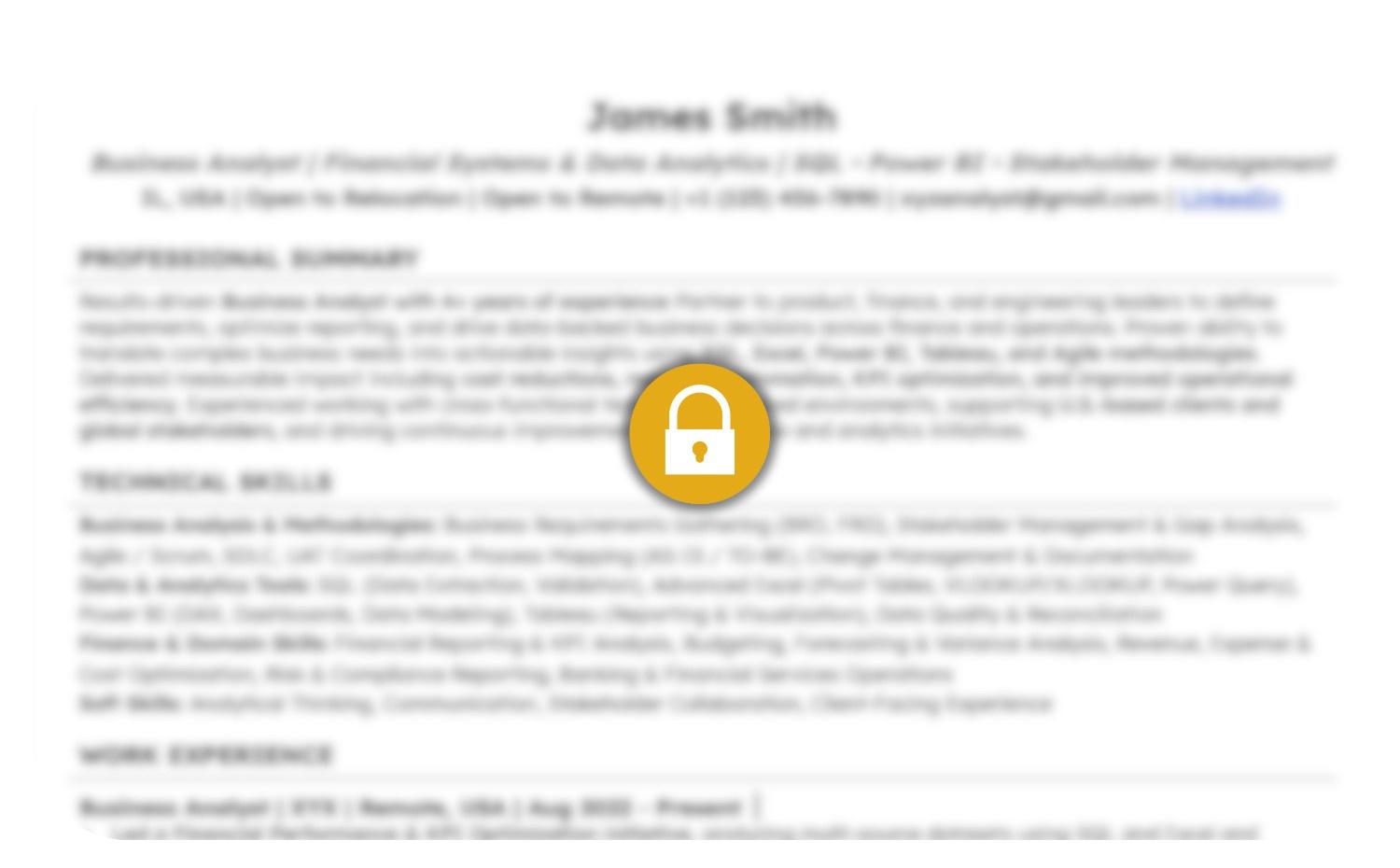 ATS optimized resume preview